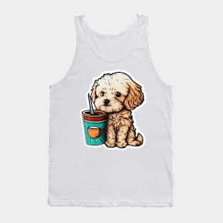 cute coffee dog Tank Top